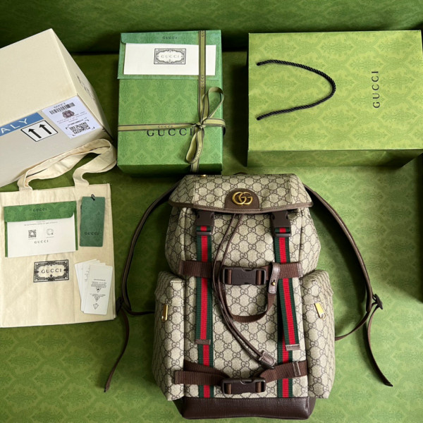 G*u*i gg skateboard backpack with web