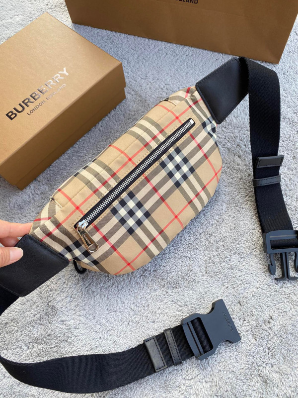 B**rry medium vintage check bonded cotton bum bag