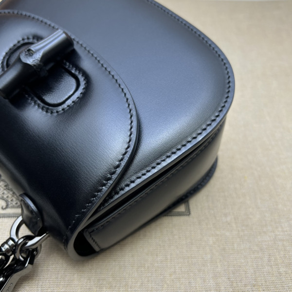 G*u*i mini top handle bag with bamboo