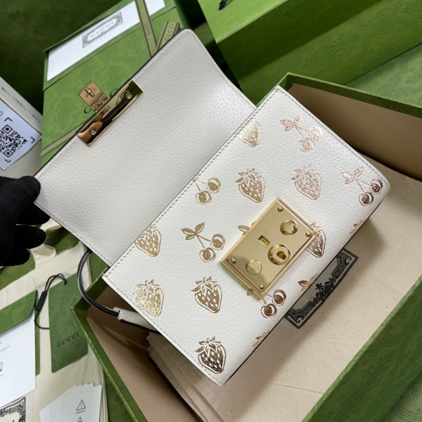 G*u*i padlock small berry shoulder bag