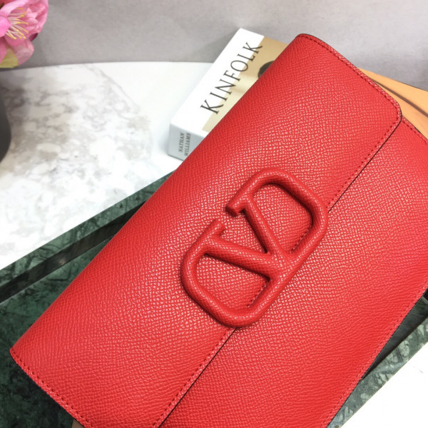 VALENTINO GARAVANI VSLING GRAINY CLUTCH