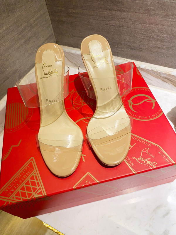 Ch**an louboutin just nothing illusion red sole sandals