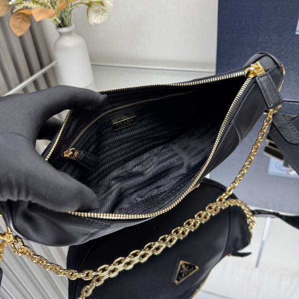 Pra*a demi-lune re-nylon shoulder bag